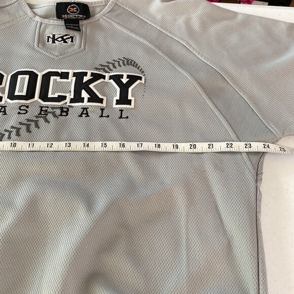 X-Grain Sportswear Rockies Baseball Jersey Pullover Crew Neck Long Sleeves Gray - Picture 8 of 12